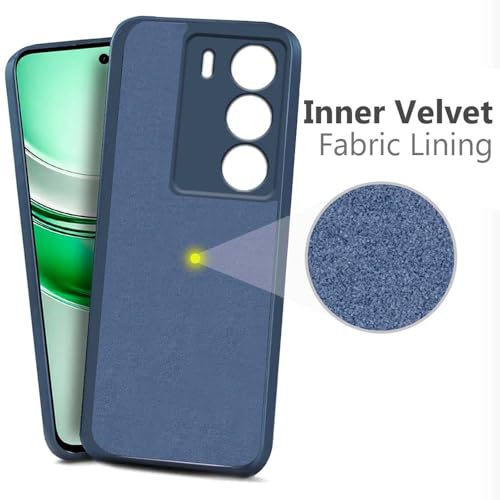 Image of Fashionury Liquid Silicon Back Cover for Realme P3 Lite 5G / Narzo 80 Lite 5G / Realme C73 5G / Realme C75 5G | Camera Protection | Anti-Fingerprint | Inner Velvet Fabric | Ultra Slim Case (Blue)