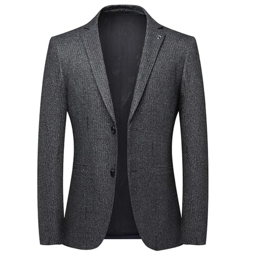Alloaone Men's Business Casual Tweed Sport Coats Two Button Wool Blend Formal Jacket3