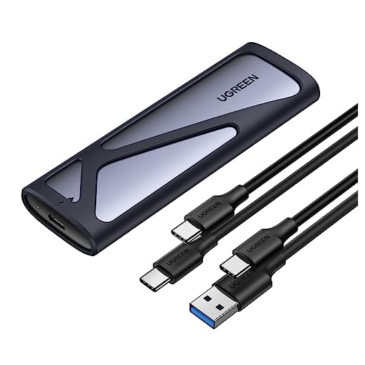 UGREEN Carcasa M.2 Disco Duro NVME SATA SSD, USB C 3.2 Gen 2 10Gbps, Caja Externa para M.2 NVME Carcasa SSD PCIE con Cables USB A + USB C Soporta M Key B+M Key, Tamaño 2230/2242/2260/2280