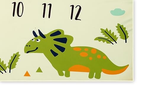 Image of Monthly Milestone Blanket Dinosaur Design | 1-12 Months | Ultra-Soft & Skin-Friendly | Ideal for Newborn Boys & Girls | Perfect Baby Growth Tracker & Photoshoot Prop