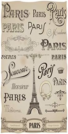 AGONA Vintage Chic Paris Eiffel Tower Hand Towels Absorbent Soft Face Towels Large Decorative Bath Towels Multipurpose for Bathroom Kitchen Gym Yoga 30"x15"