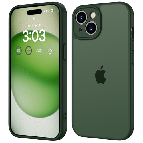 ORDA für iPhone 15 Hülle 6,1 Zoll, Vollständiger Kameraschutz Stoßfest Kratzfest Transluzente Rückseite Schutzhülle, Ant...