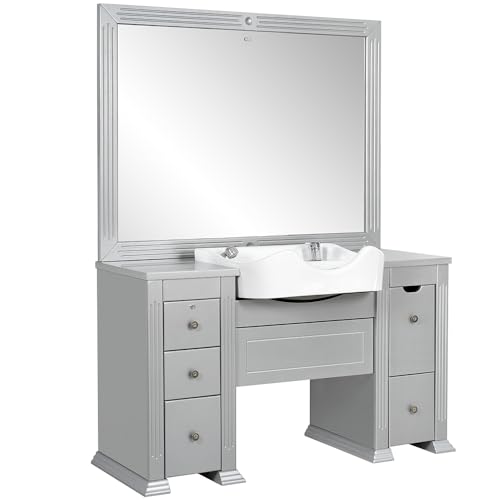 DIR Barber Station with Sink Barbershop Styling Station and Cabinet INSIGNIA