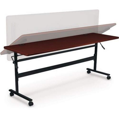 MooreCo Essentials Flipper Training Table 72x24 Mahogany Top Black Base - Thumbnail 2