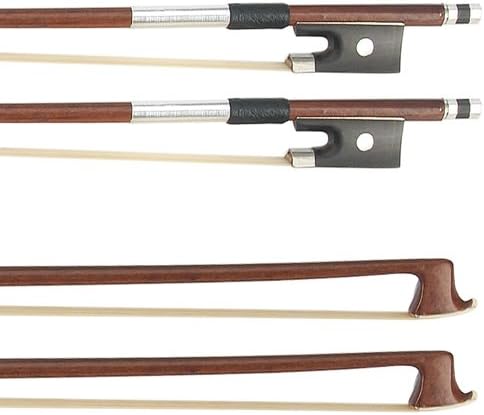 Mendini MV400 Ebony Fitted Solid Wood Violin with Hard Case, Shoulder Rest, Bow, Rosin, Extra Bridge and Strings - Size 1/2