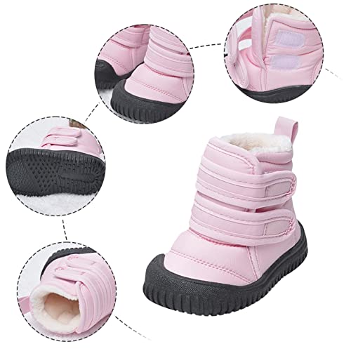 sfdgfhyf Flat Sole Boots for Toddler Hook Loop Low Cut Boots Cloth Snow Boots 1 to 4Y Kids Winter Shoes Girl Boy Outdoor3