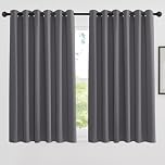 PONY DANCE Blackout Curtains 90x54 Inch for Bedroom/Living Room Eyelet Grey Thermal Insulated Curtains Extra Wide Drapes for Window Treatment, 2 Panels, W90 X L54, Gray