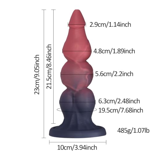 Huge 9.05 Inch Thick Fantasy Knots Silicone Dildo Anal Beads Butt Plugs - Image 2