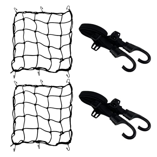 LUMITERRA 2 Stück Elastisches Spinnen-Gepäcknetz mit 6 Haken...