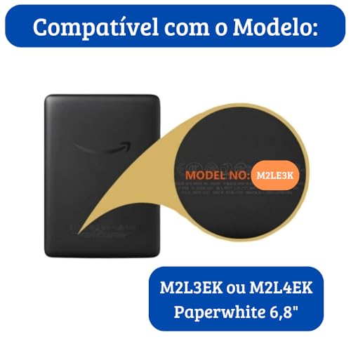 Capa Kindle Paperwhite 6,8 Polegadas (M2L3EK e M2L4EK) – Função Liga/Desliga - Fechamento magnético