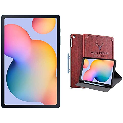 Image of Samsung Galaxy Tab S6 Lite (10.4 inch, RAM 4 GB, ROM 64 GB, Wi-Fi+LTE), Angora Blue + Cover