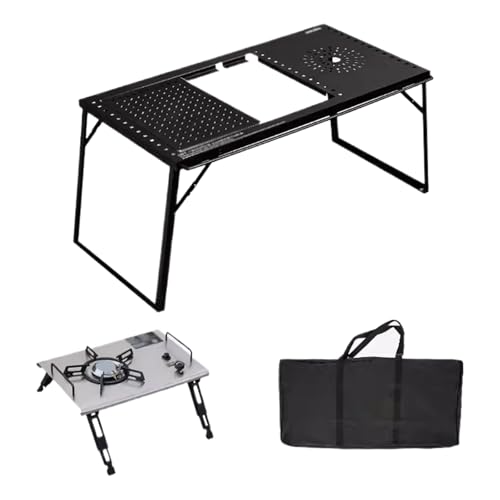 Mesa Camping Pequeña Plegable con Estufa, Fácil de Llevar Buena Capacidad de Carga, Cocina Camping Parrilla, Mesa Cocina Camping, para Pícnics, BBQ, Cámping
