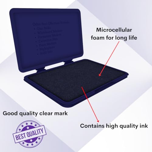 Image of Soni Officemate Medium Stamp Pad - Violet | Pack of 10| Crisp, Long-Lasting Impressions | Quick-Drying, Smudge-Free Ink | Durable & Refillable | Ideal for Office, Craft & DIY Projects