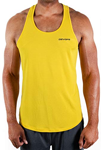 DEVOPS 3 Pack Men's Y-Back Dry Fit Muscle Gym Workout Tank Top2