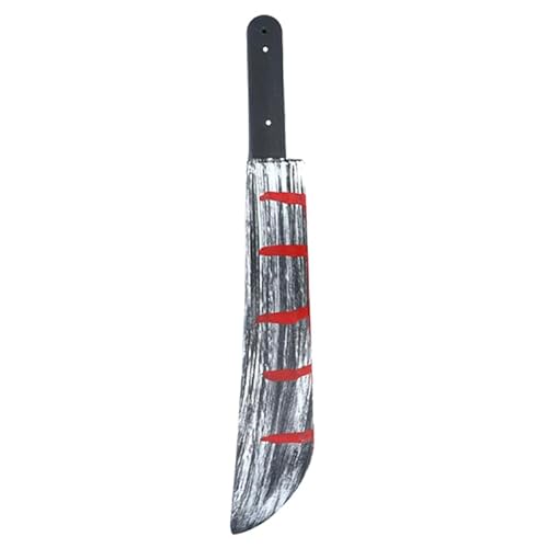 Fake Blooded Machete Weapon Prop Scary Horror Plastic Knife, Accessory for Halloween Costumes, Cosplay, Fancy Dress Parties