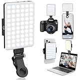 Luz Selfie LED 60 Luces, Clip Recargable con 3 Modos de Iluminación y CRI 97+, Luz para Teléfono, Portátil o Cámara, Ideal para Videollamadas, Youtube, TikTok y Fotografía (Negro)