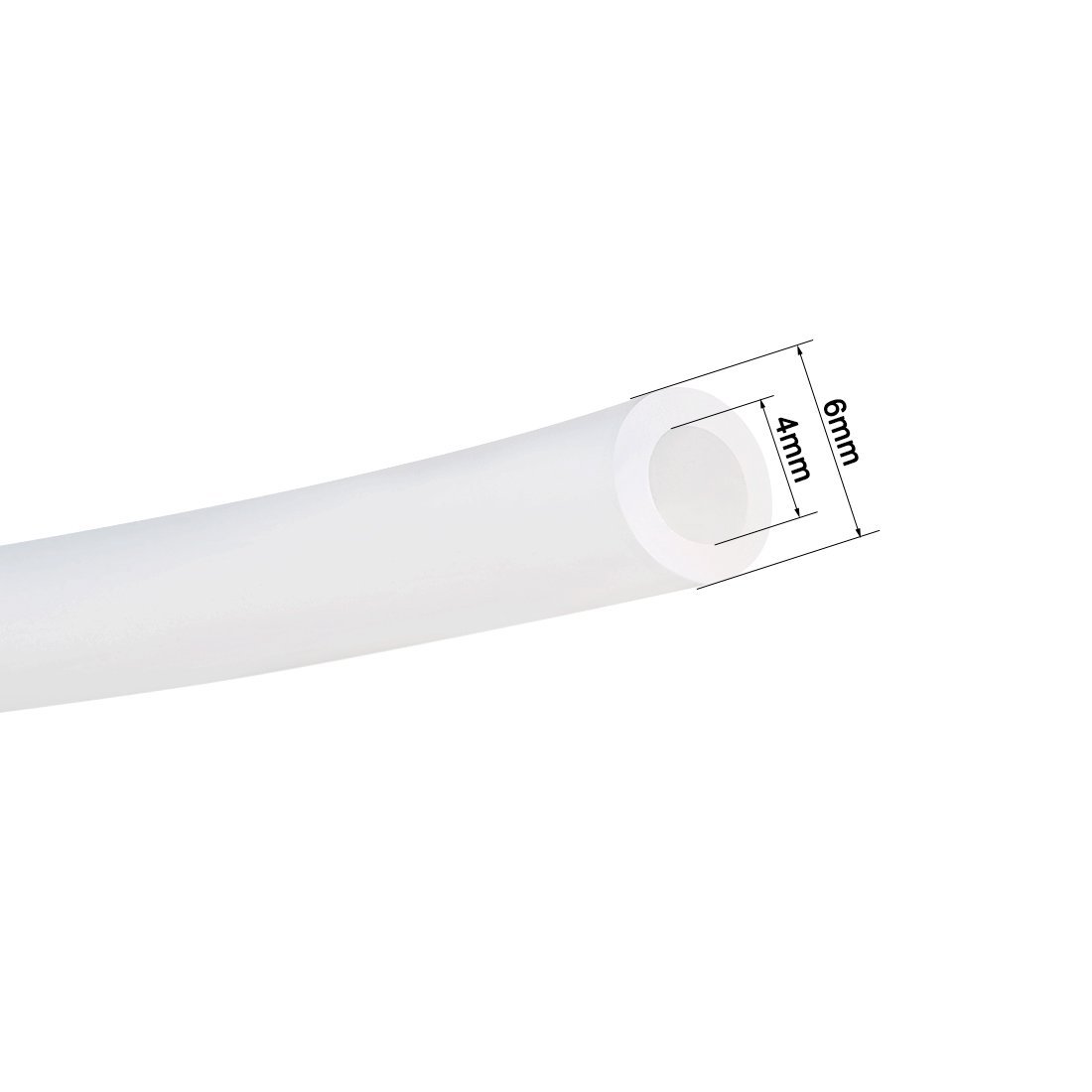 Tubo in silicone, diametro interno 4 mm, diametro esterno 6 mm, 3,28 ', tubo flessibile in gomma siliconica, tubo flessibile dell'aria dell'acqua, traslucido, per il trasferimento della pompa