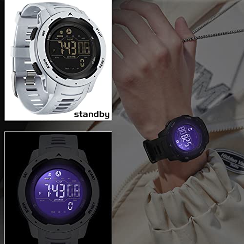 Findtime FTSHLSA21D45GREY Step Counter Fitness Tracker Watches For Men, Men'S Digital Sports Watch Ip68 Waterproof With Pedometer Calorie Dual Time Countdown Stopwatch, Tactical Military Outdoor Survival Hiking Grey thumb #5