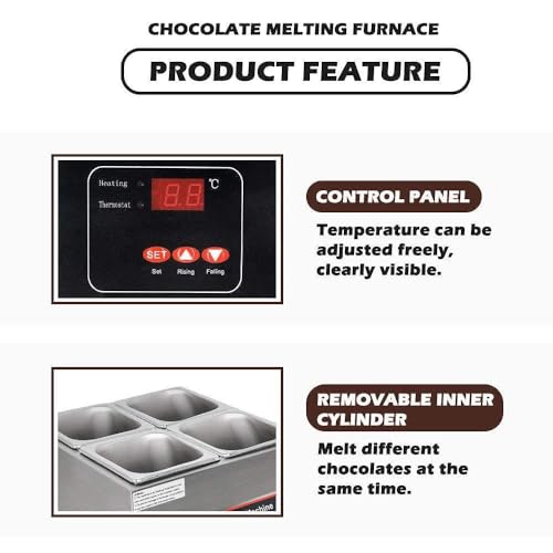 Máquina para fundir chocolate 12L 500W acero inox miniatura 5