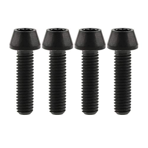 Image of Titanium Ti Bolt M5x9 16 18 20 25 30 35 40 45 50 55 60mm Tapered Head Screws Pack of 4 (M5x18mm, Black)