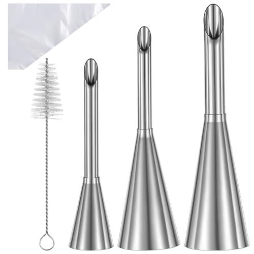 LXUEJIE 3Pcs Donut Filler Injector Cream Filling Piping Tip Cupcake Filler Tool Couplers For Piping Bags Disposable Pastry Bags for Small Pastries Puffs Cupcakes Filling Donuts