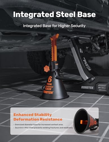 Image of Jack Stands, 6 Ton (12,000 lbs) Heavy Duty Car Jack Stands with Integrated Steel Base and Double Locking, 15-5 /16 to 23-7 /8 inch Adjustable Height, for SUV, Truck, and Car, 1 Pair