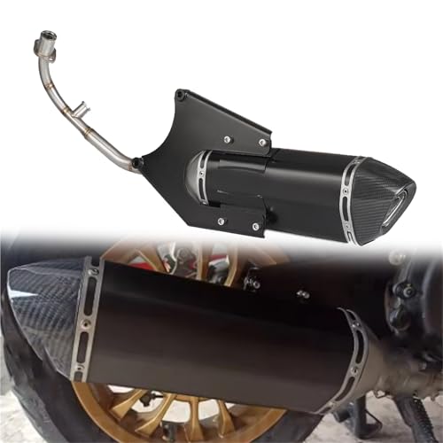 Pot d'échappement moto noir avec support pour Vespa Sprint et Primavera 125 150