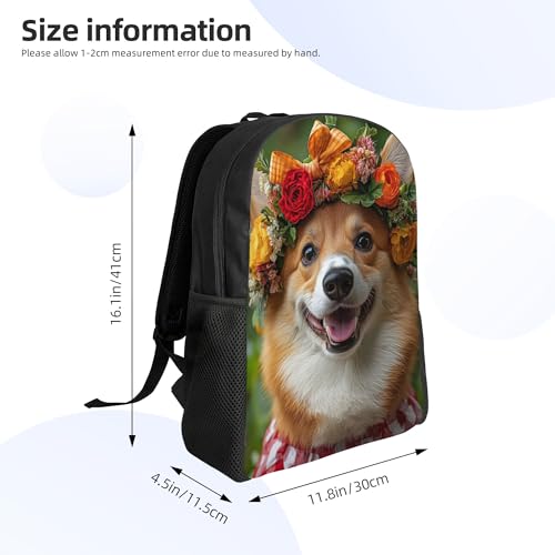 Travel Backpack for Women & Men Dog Flower Lightweight, Large Capacity Backpack For Adult 16 Inch4