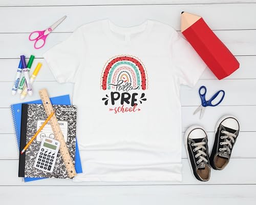 Hello Pre-School #13 Toddler Shirts, 2T-4T, Girls, Rainbow, Great for The First Day of School Or Everyday Wear3