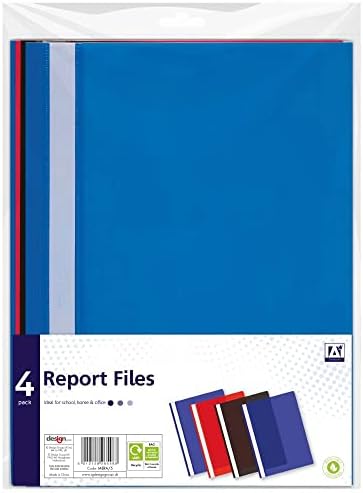 Pick2drop A4 Report Files Plastic Project Document Folders Assorted Colors Pack of 4