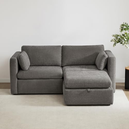 Image of CHITA 78 inch Modular Sectional Sofa, 3 Seat Modular Couch, Grey