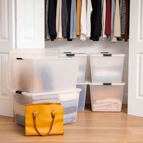 Image of IRIS USA 6-Pack High-Capacity Clip Box with Latching Lids, 55 Quart Storage Bins, Supply Containers for Home, Office & Classroom Organization