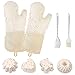 Aedcbaide 7 szt. zestaw do pieczenia rękawice do piekarnika ognioodporne rękawice do gotowania z teksturą spiralną i antypoślizgowym uchwytem odporne na ciepło szpatułki i szczotki do ciasta silikonowe formy do pieczenia do gotowania