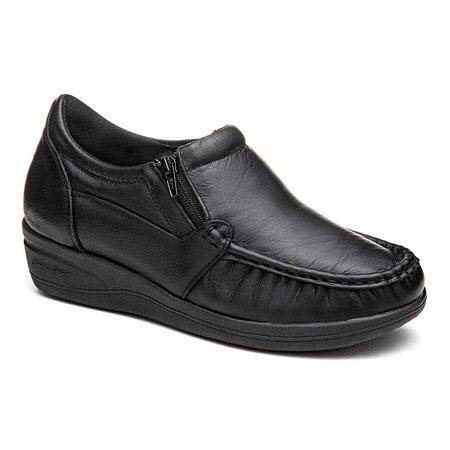 SAPATO FEMININO ORTOPÉDICO EM COURO LEGÍTIMO FRANCA BRASIL (37, Preto)