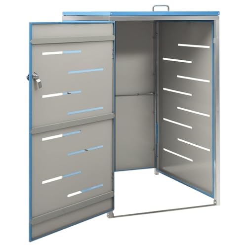 Caja para basura de acero inoxidable con proteccion visual elegante para entrada de casa 4