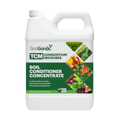 TeraGanix TCM Soil Conditioner (1 Btl = 16 Gal), Microbial Inoculant Concentrate, Plant Growth, Root Enhancer, Liquid Probiotic for Soils & Plants, Seed Germination, Garden, Lawn Care (16 fl oz)