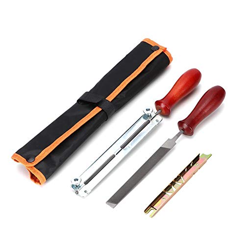 AUNMAS 3 Pcs Chainsaw Sharpening File Filing Kit Household Guide Bar Chain Sharpen Depth Gauge Saw Files Hand Tool Set