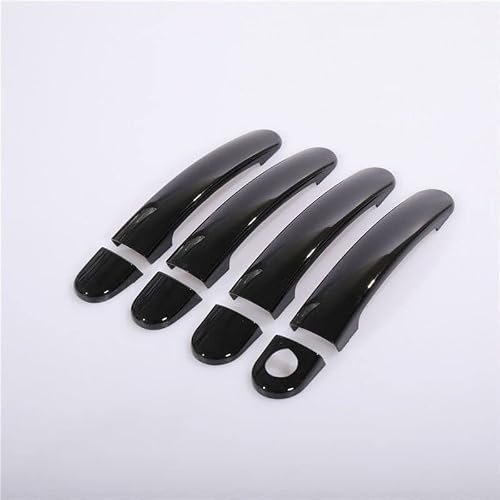 Qwqthgs A Car Exterior Door Handle Cap For Seat Ibiz 2009-2017 Black Chrome Car Door Handle Covers Styling Ccessories Stickers(A)
