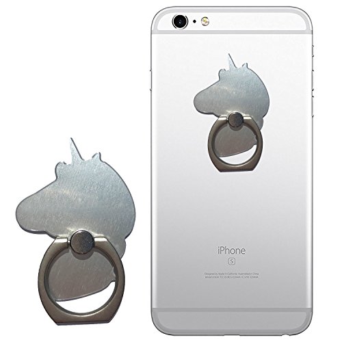 EinhornLiebe Fingerhalterung Handy Einhorn ; Smartphone Halterung Finger Grip Halter Fingerhalter Smartphone iPhone (Silber)