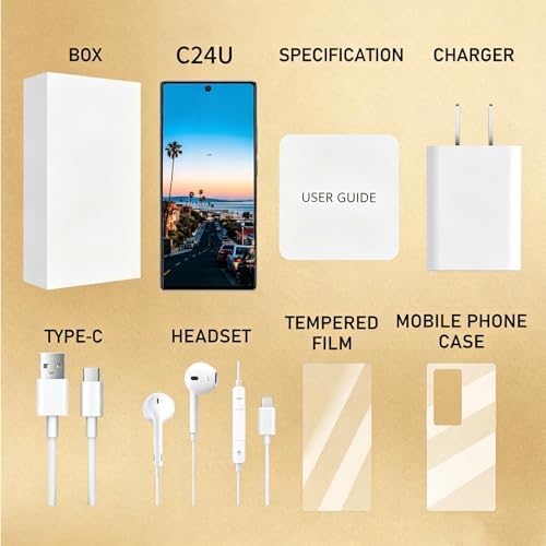luckeu C24 Ultra 5G Unlocked Smartphone 256GB+8GB Dual SIM Dual Standby Unlocked Cell Phones Android 14.0 Mobile Phone 6800mAh Long Battery Life (Orange) — view 7