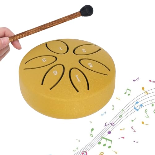 Tongue Drum de acero 6 tonos 3 pulgadas dorado miniatura 3