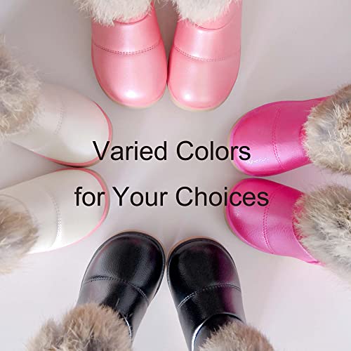 FJWYSANGU Toddler Girl Warm Winter Snow Boots Plush inner Outdoor Boots Waterproof Walking Shoes Flat Easy on for Toddlers Little Girls3
