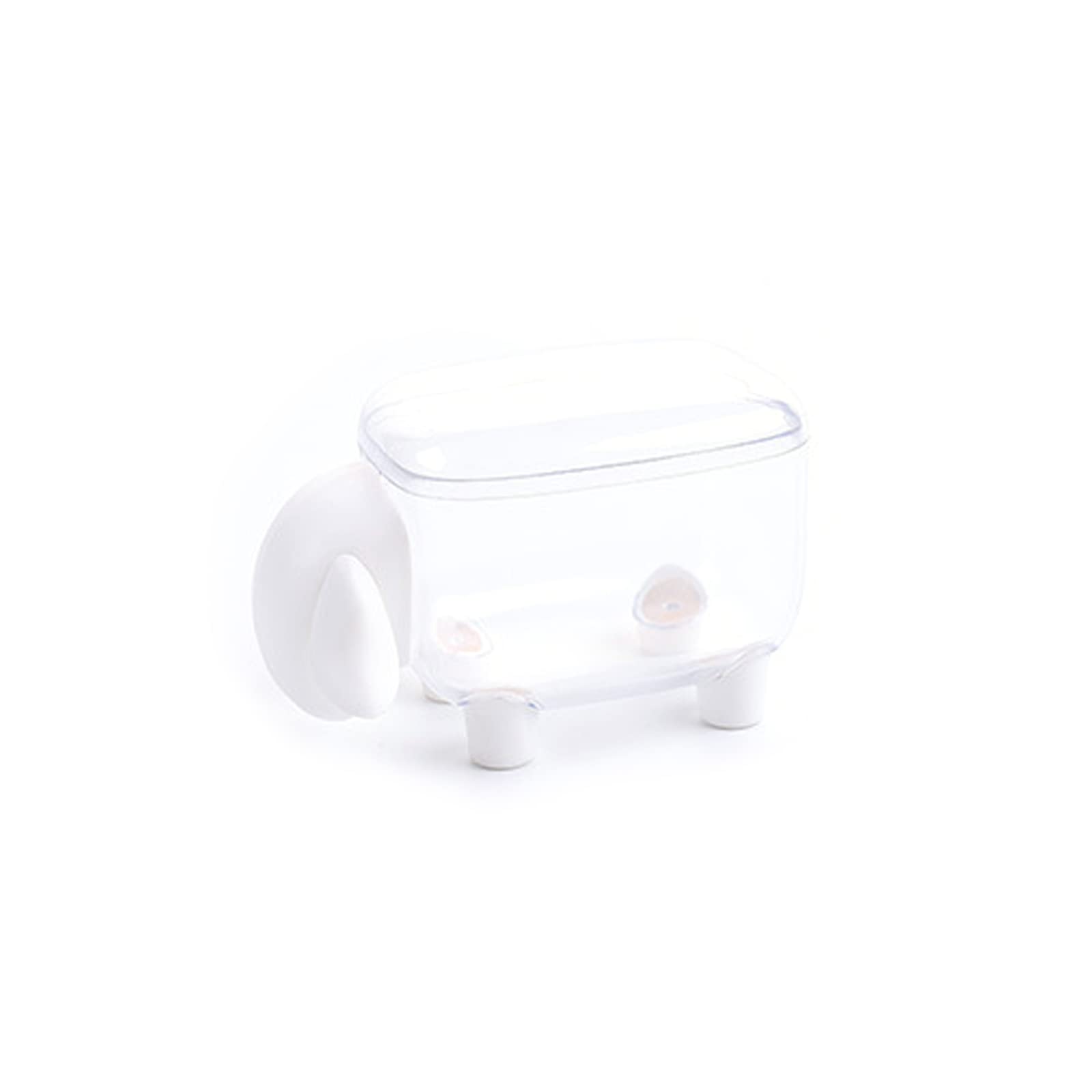 Hancle Girls White Clear Sheep Qtip Dispenser Desk Organizer For Cosmetic Pads Cotton Swabs Paper Clips Pushpins Hair Ties Flossers Paper Clip Holder For Desk Cute Clip Holder For Drawer Large Paperclip