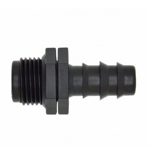 Greenage Straight Connector 1/2 inch Male Threads and 16mm Barbed End for Agricultural Garden Drip Sprinkler Irrigation System-10 Pcs