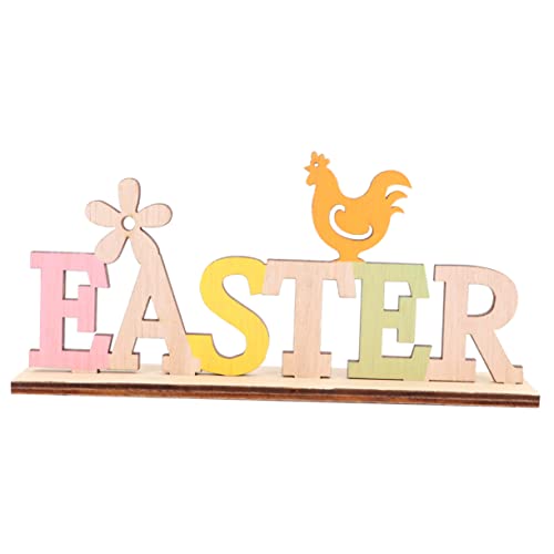 Cabilock Easter Tray Decor Wooden English Letters Ornaments 1pc Easter Letters Design Craftwork Home