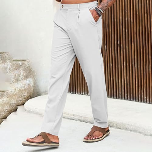 Men's Suit Pants Botton Up Fashion Solid Color Casual Pocket Trousers Straight Leg Pants Dinner Causal Trousers3