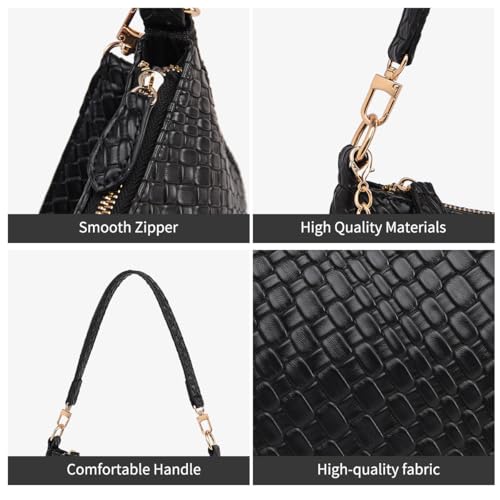 Image of Shoulder Bag for Women with 2 Removable Straps and Zipper Closure Crossbody Bags Clutch Tote HandBags Purses | with 2 Removable Straps