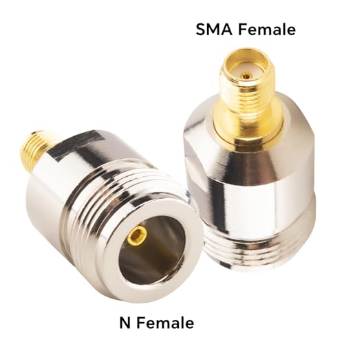 2PCS Adaptador SMA Hembra a N Hembra Coaxial RF miniatura 2