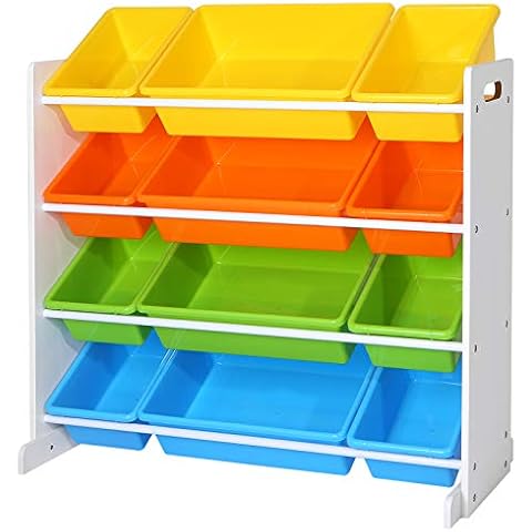 Estantería Infantil con 12 Cajas de Colores SONGMICS GKR04W Cover