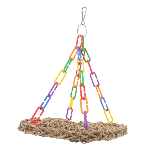 HEMOTON Bird Hammock Swing Mat for Parrots Parakeets Woven Climbing for Chewing Resting Bird Perch for Birds Approx